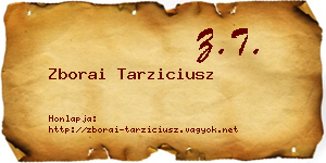 Zborai Tarziciusz névjegykártya